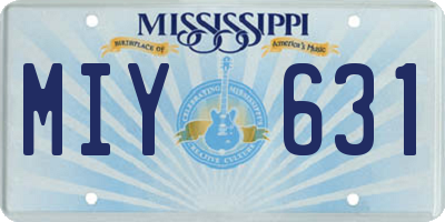 MS license plate MIY631