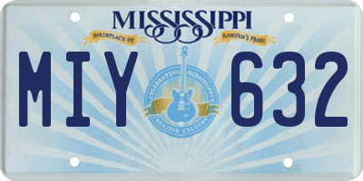 MS license plate MIY632
