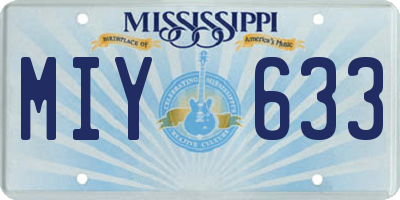 MS license plate MIY633