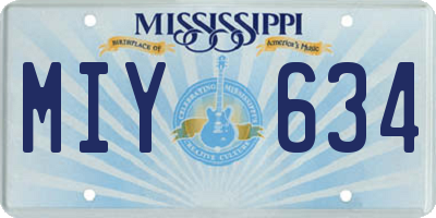 MS license plate MIY634