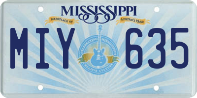 MS license plate MIY635