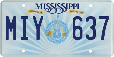 MS license plate MIY637