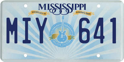 MS license plate MIY641