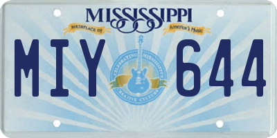 MS license plate MIY644