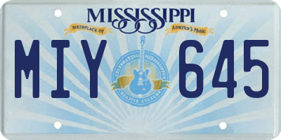 MS license plate MIY645