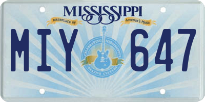 MS license plate MIY647