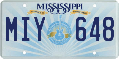 MS license plate MIY648