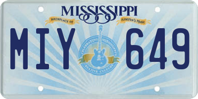 MS license plate MIY649