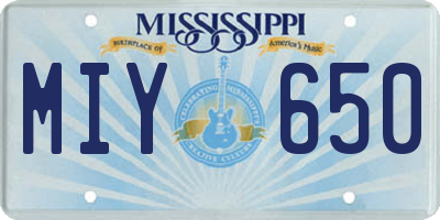 MS license plate MIY650