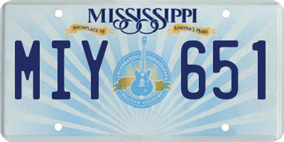 MS license plate MIY651