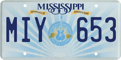 MS license plate MIY653