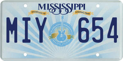 MS license plate MIY654