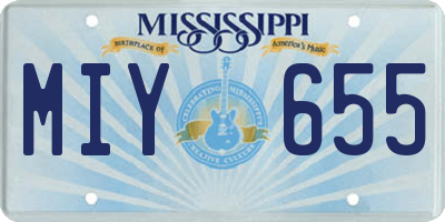 MS license plate MIY655