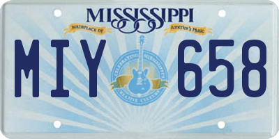 MS license plate MIY658