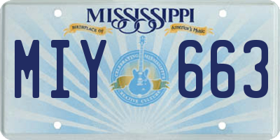 MS license plate MIY663