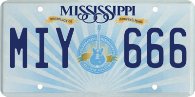 MS license plate MIY666