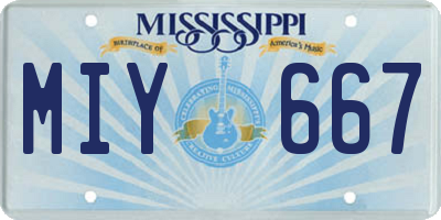 MS license plate MIY667