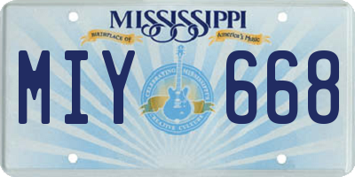 MS license plate MIY668