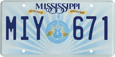 MS license plate MIY671