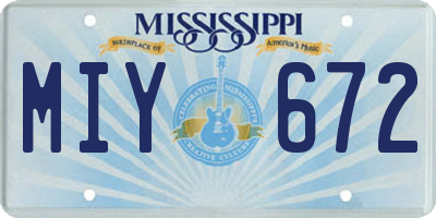 MS license plate MIY672