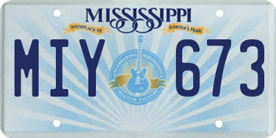 MS license plate MIY673