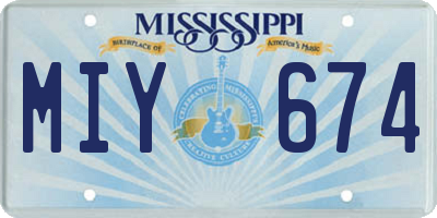 MS license plate MIY674