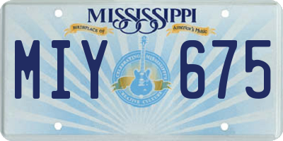 MS license plate MIY675