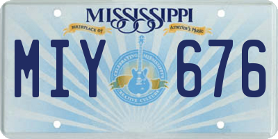 MS license plate MIY676