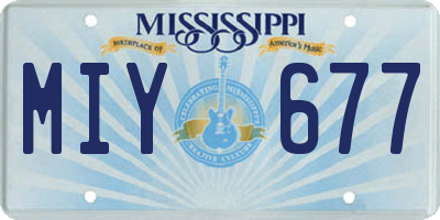 MS license plate MIY677
