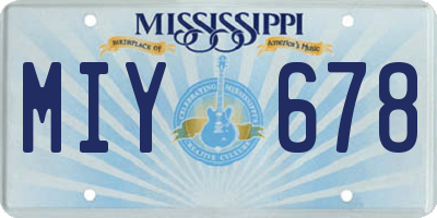 MS license plate MIY678
