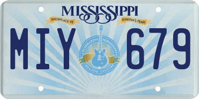 MS license plate MIY679