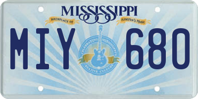 MS license plate MIY680