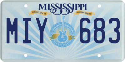 MS license plate MIY683