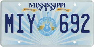 MS license plate MIY692