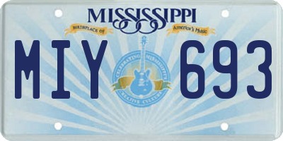 MS license plate MIY693