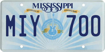 MS license plate MIY700