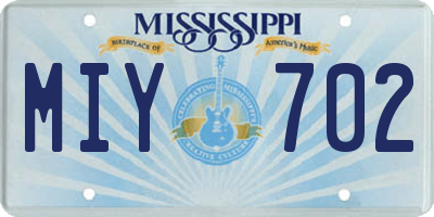 MS license plate MIY702