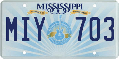 MS license plate MIY703