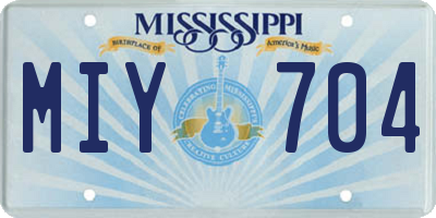 MS license plate MIY704