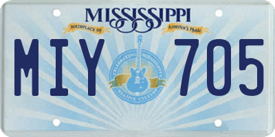 MS license plate MIY705