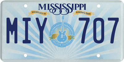 MS license plate MIY707