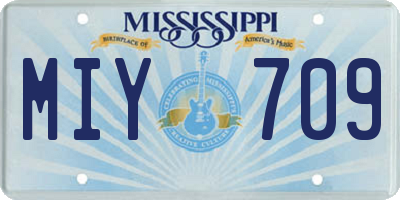 MS license plate MIY709