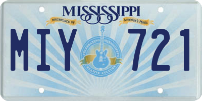 MS license plate MIY721