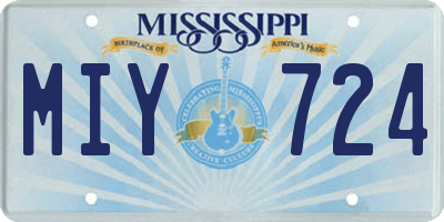 MS license plate MIY724