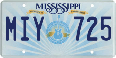 MS license plate MIY725