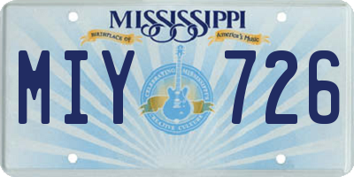 MS license plate MIY726