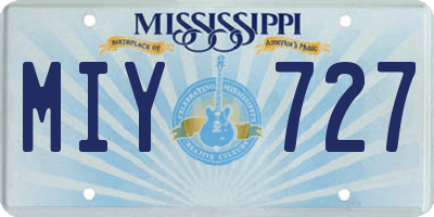MS license plate MIY727