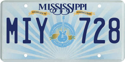 MS license plate MIY728