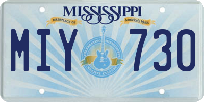 MS license plate MIY730