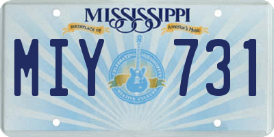 MS license plate MIY731
